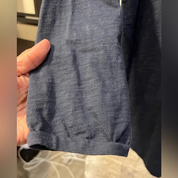 JCREW Medium long sleeve navy top with ruffle embellishment. Preowned - Picture 6 of 6